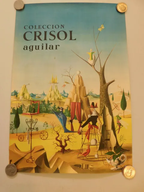 Surrealist POSTER AD Spanish Book Set Crisol Aguilar 21X16 Jose Aguirre