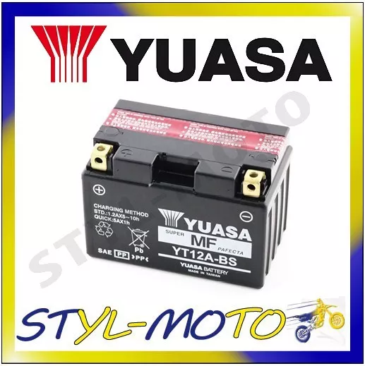 Yt12A-Bs Batteria Originale Yuasa Con Acido Kymco S 300I People 2010