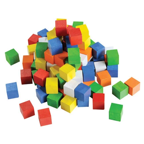 Learning Advantage Colorful Wooden Cubes Jar - 102 Pieces