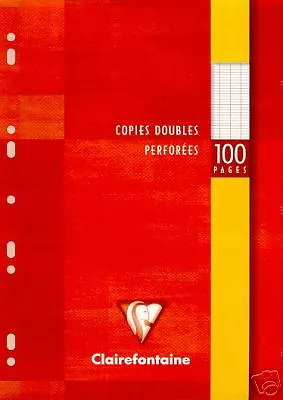 100 pages Copies doubles 17x22cm CLAIREFONTAINE perforées Grands