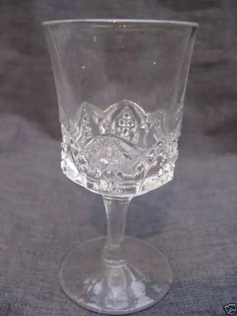 1900 EAPG PatternGlass Duncan Button Arches Wine Goblet