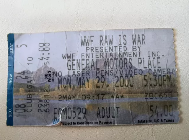 May 29 2000 WWF WWE Raw Ticket Stub - Too Cool Tag Team Championship Win!