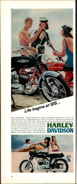 1968 Rapido 125cc Harley Davidson Motorcycle Print Ad 6x13.5 a3
