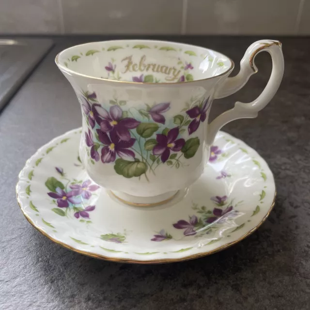 Royal Albert Flower Of The Month Series Cup And Saucer February