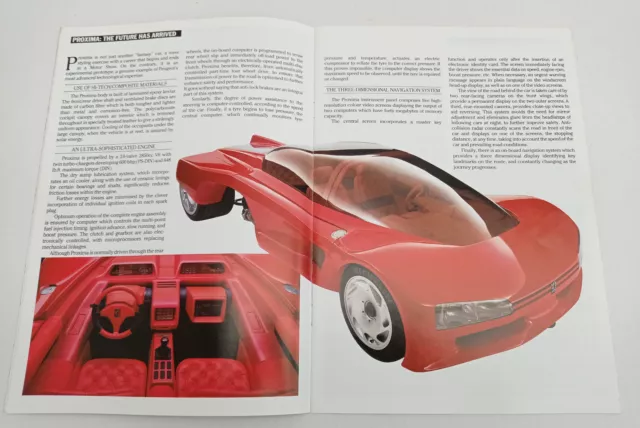 Peugeot 309 brochure 1988 with Proxima concept car spread