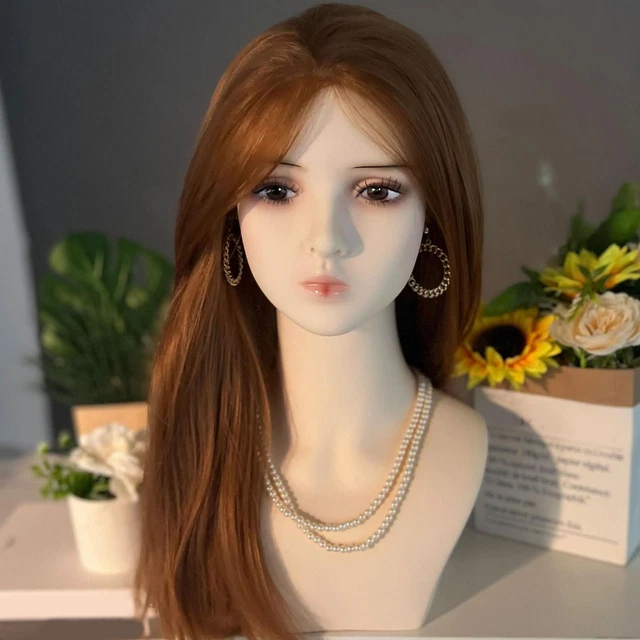 Tête De Mannequin Cosmétologie Avec Trou D'oreille - PVC Couleur Peau - Tour De Tête 54 Cm