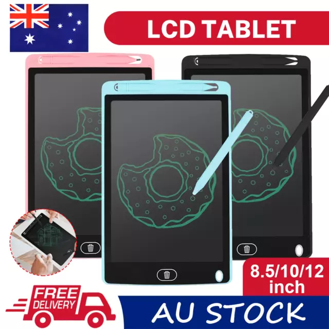 1-2P LCD Writing Tablet Electronic Drawing Notepad Doodle Board Kids Gift Office