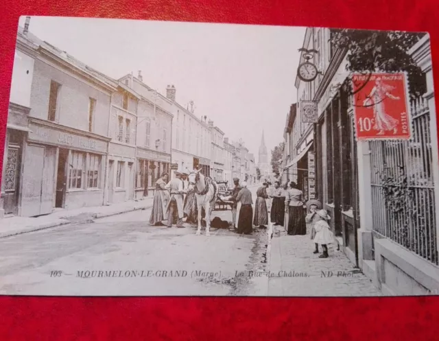 Magnificent animated CPA - Mourmelon Le Grand - 51 - La rue de Châlons - N.D.