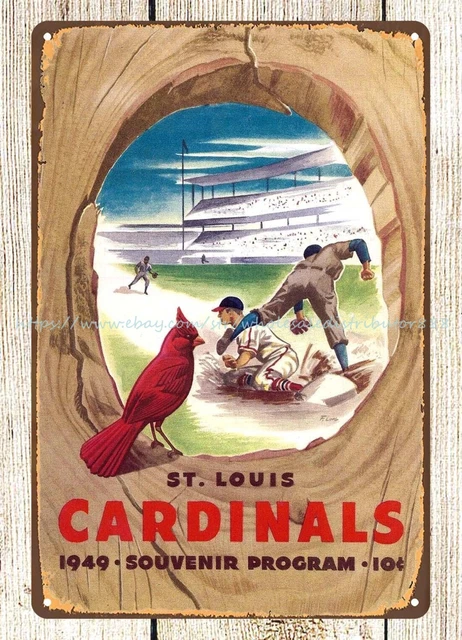 1949 baseball  program metal tin sign