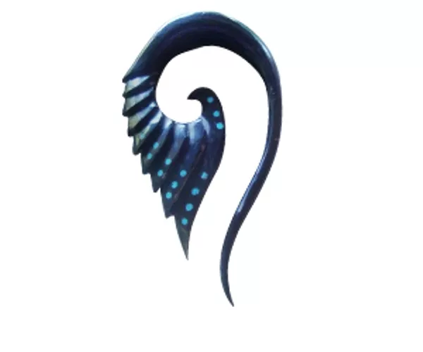 Tribal Ear Gauge Dangle Pair Feather Stretcher Piercing Horn Bone Hook Organic