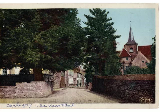 CPA-58 Corbigny-Entrée du bourg, levieux tilleul-Voyagé 1942-2è choix.