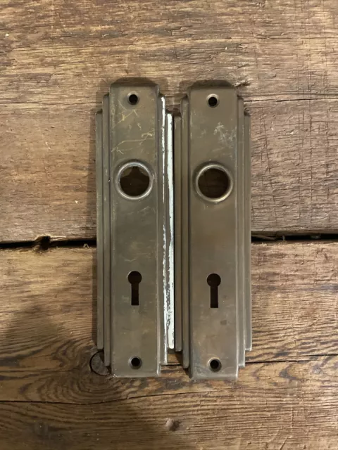 🏅Antique/Vintage Brass Back Plates, Victorian, Art Deco, Door Hardware 6-5/8”