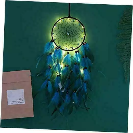 Dream Catcher with LED Lights Handmade Feather Dreamcatcher Wall Hanging Large