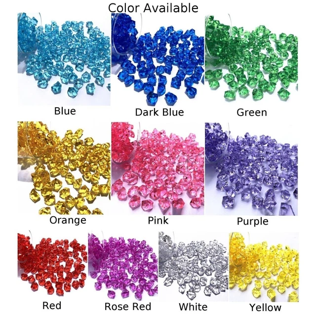 200x Acrylic Plastic Gem Stone Ice Rocks Table Scatter Vase Fish Tank Decoration