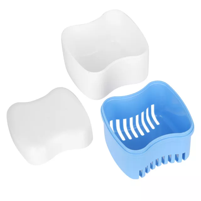 (Sky Blau) Zahnprothese False Teeth Storage Box Case Mit Filter Screen Dent FAT