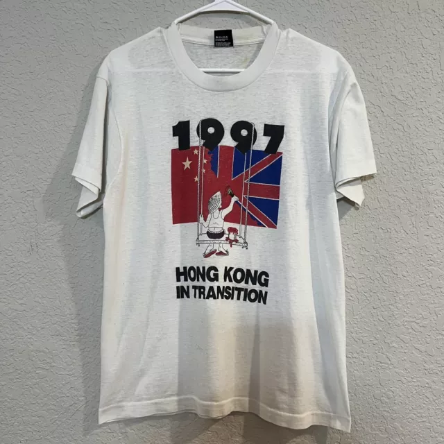 Vintage 1987 Hong Kong In Transition Shirt Size Large