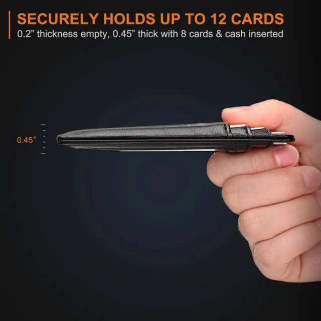 Mens Leather Slim Wallet Credit Card Holder RFID Blocking Pocket ID Money PU US 3