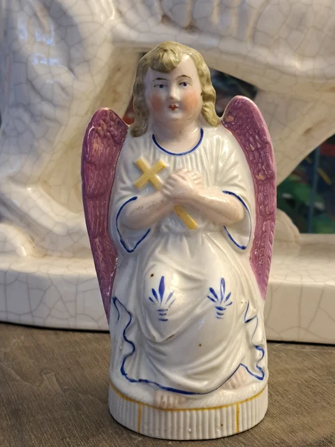 BENITIER RELIGIEUX BISCUIT EMAILLE XIXème G&M