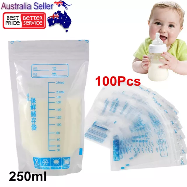 120Pcs BPA Free Baby Breast Milk Storage Food Bags Storage Pre-sterilised 250ML