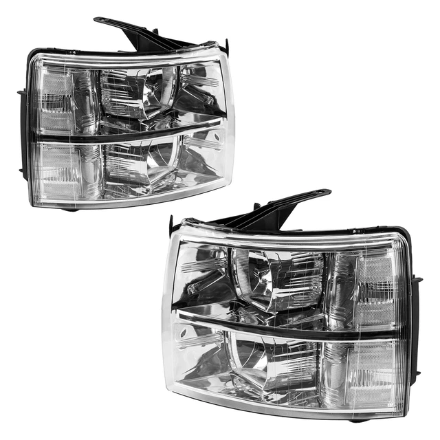 HEADLIGHT ASSEMBLY SET for 20082014 Chevy Silverado 1500 2500 HD 3500