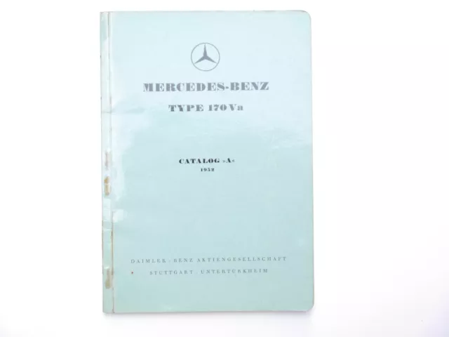 Ersatzteilkatalog Mercedes-Benz 170 Va 170V (a) ed A 1952 Parts Catalogue