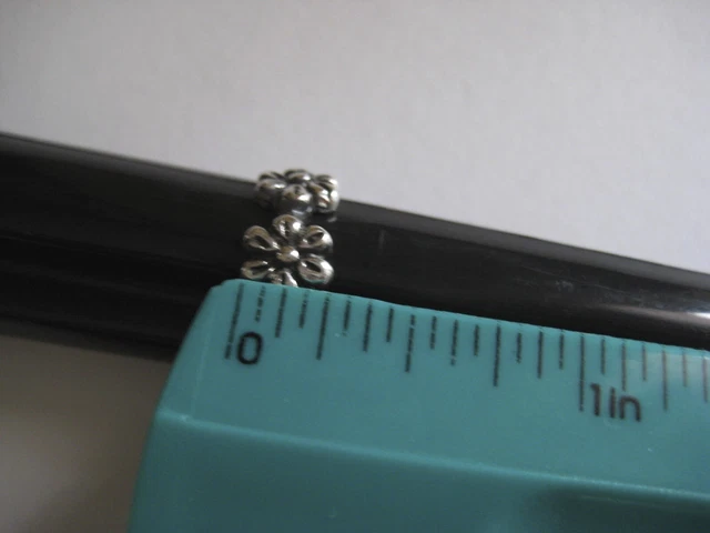 Mexican 925 Silver Taxco Oxidized Etched Girly FLOWERS RING all Fingers Sizes 2