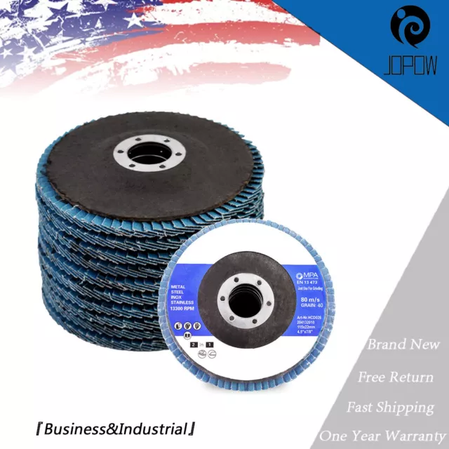 80 GRIT PACK 10 PREMIUM ZIRCONIA FLAP DISC SANDING GRINDING 4.5''x7/8'' T29