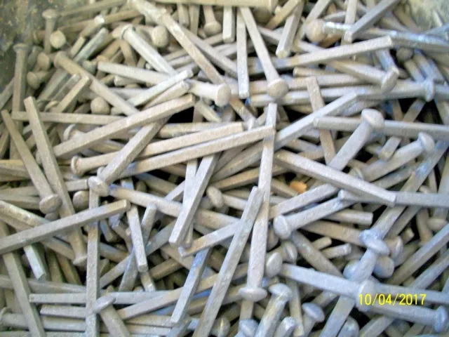 26 Vintage, 3" Long Square Galvinized Steel, Boat Nails, Great For Use & Decor !