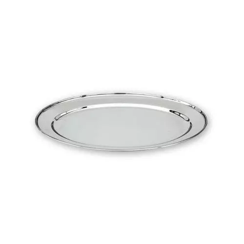 Oval Platter 250mm Stainless Steel Oval w Rolled Edge Plate / Catering
