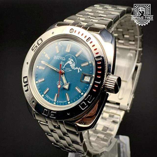 VOSTOK AMPHIBIA 710059 Blue Scuba Dude Brand New Sent from
