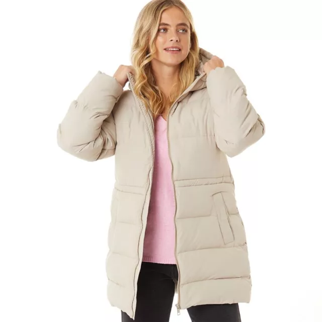 Brave Soul Damenjacke Damen Mädchen gepolstert Kapuzenparka Winter langer Mantel Größe