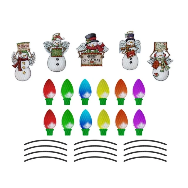 Safe Christmas Car Magnetic Sticker Reflective Light Bulb Sticker for Vehicles