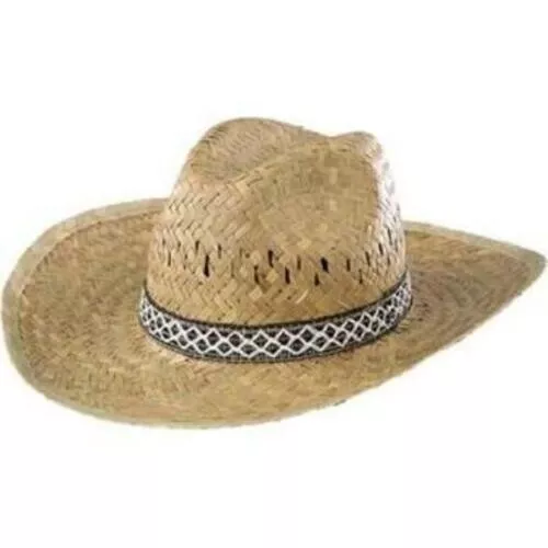 Cappello da sole di paglia giardinaggio contadino uomo donna cowboy paglietta