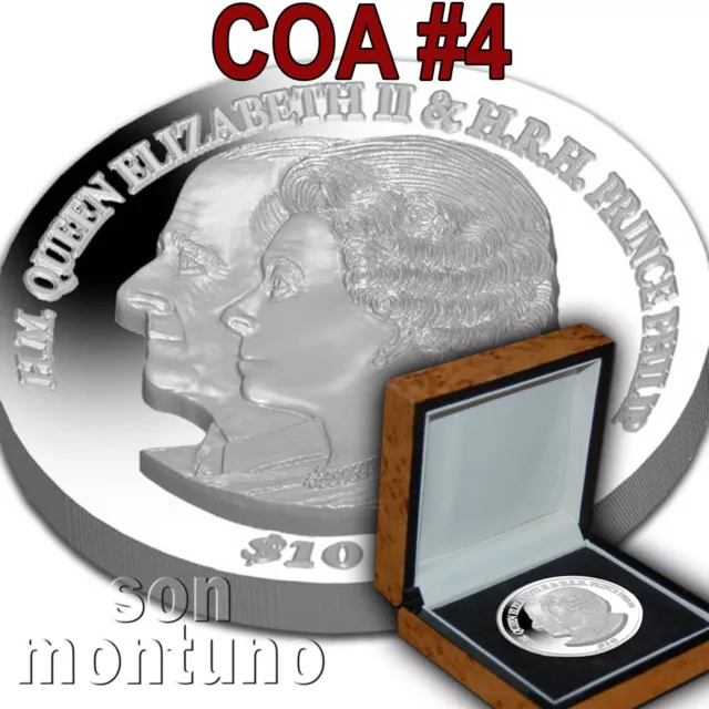 COA #4 Platinum Wedding Anniv 2 oz Silver Piedfort 2017 British Virgin Islands