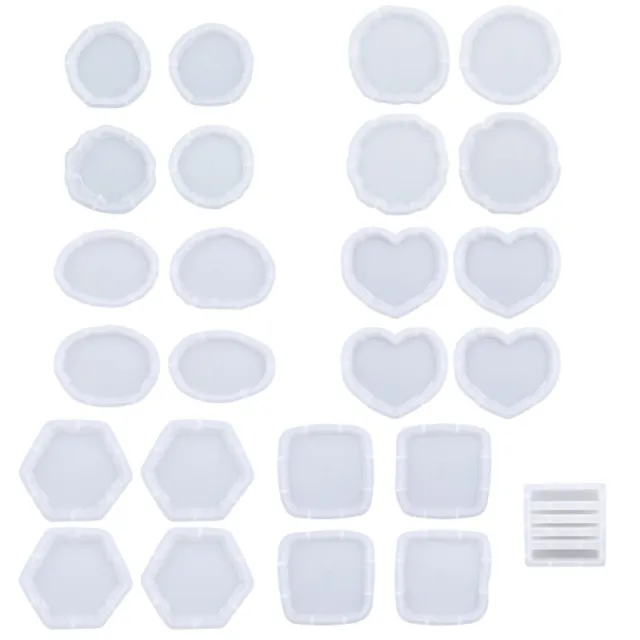 6 Styles Irregular Coaster Silicone Mold Geometric Epoxy Mold for Resin Casting
