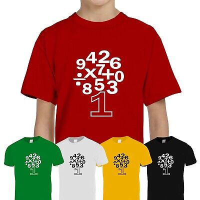 Bambini Ragazzi Ragazze numero giorno 2020 MATEMATICA I SIMBOLI Novità Scuola TEE T-Shirt Top