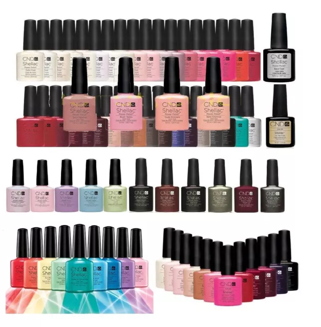 🔥 CND Shellac Nail Gel Polish UV Top, No Wipe Top, Base, Colours  🔥BOXED🔥