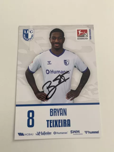Autogrammkarte von Bryan Teixeira 1.FC Magdeburg 2023/2024 23/24 * Neuzugang *
