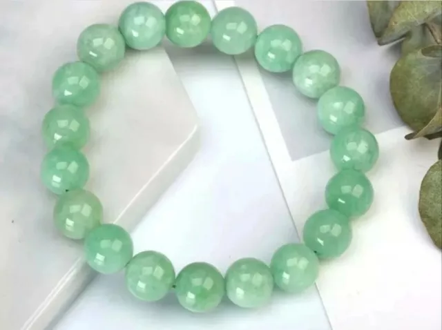 Bracelet Perle en véritable Jade vert naturel du Myanmar, Perle de 8mm. Myanmar