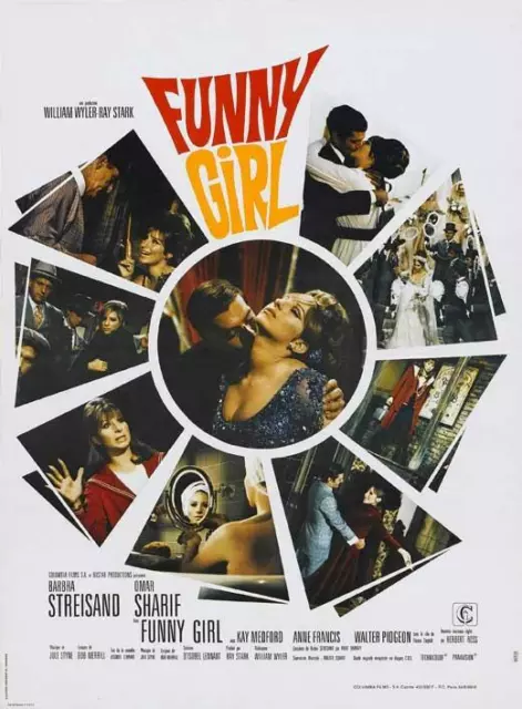 FUNNY GIRL Movie POSTER 27 x 40, Barbra Streisand, Omar Sharif, FA