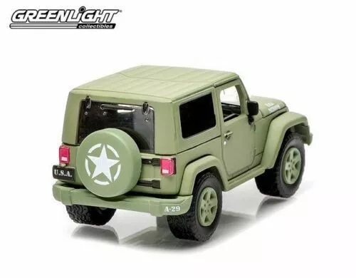 Light Green 2014 Jeep Wrangler Us Army Greenlight 1:64 Scale Diecast Model 3