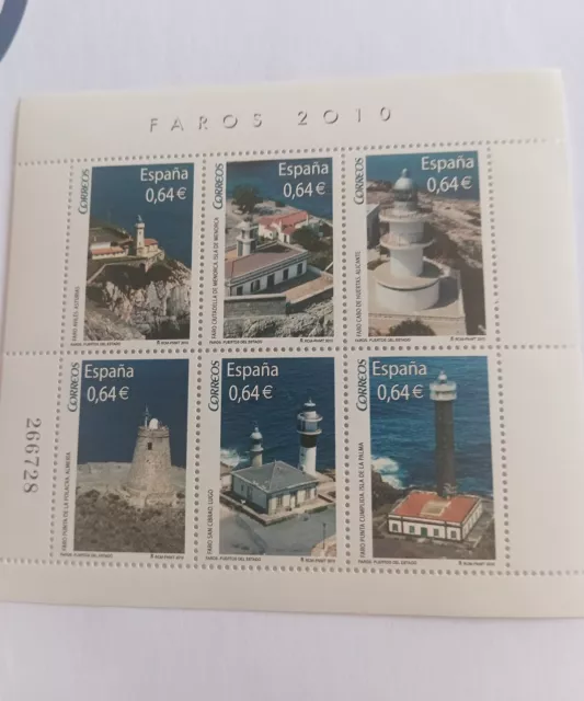 Sellos de España. Año 2010. Nuevos. MNH. HB faros