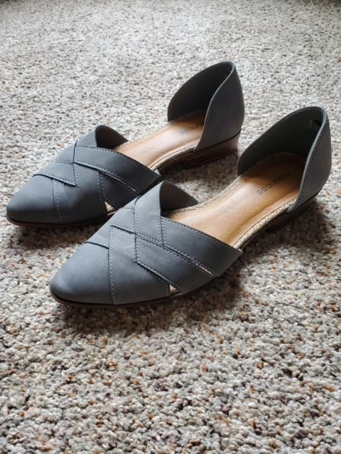 Maurices Womens Casual Dress Shoes Slip On Gray Grey Flats Size 7.5