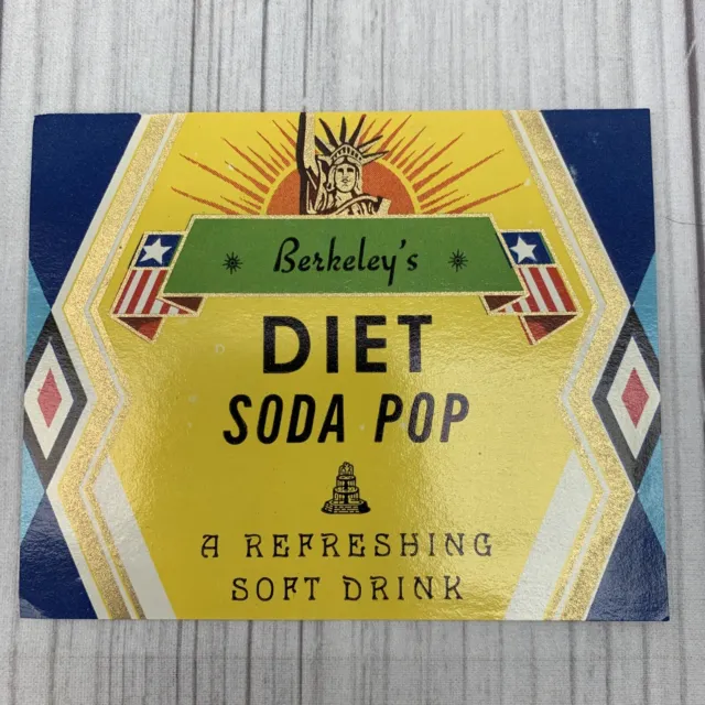 Berkeley’s Diet soda pop vintage label