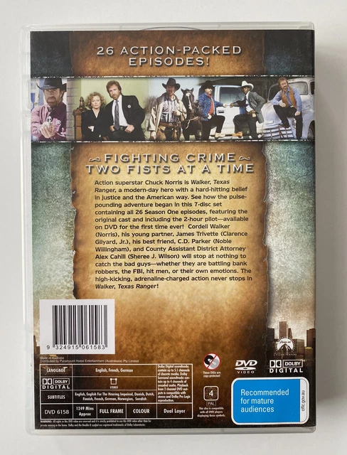 Texac Rangers WALKER TEXAS RANGER Season 1 (7 Disc DVD) Region 4 Chuck Norris TV ...