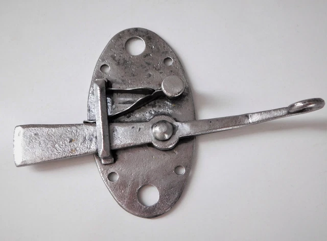 Ancien Loqueteau, Targette a Ressort,Verrou en Forgé vers 1900,Loquet