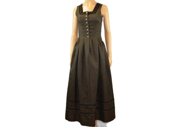 Cottagecore dress Vintage dirndl dress Brown sleeveless dress  SIZE XS