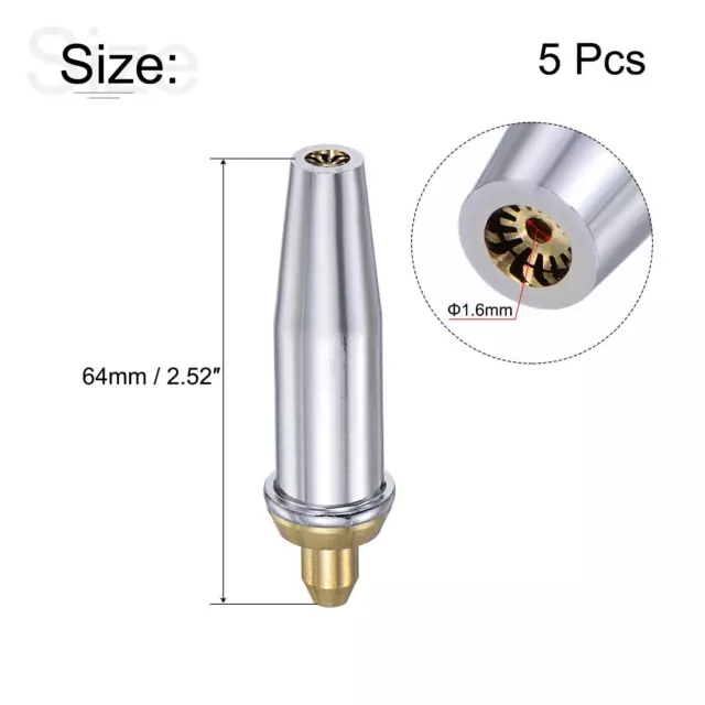 5 Rotkupfer-Messing-Schneidspitze Pflaumenform 1,6 mm Dmr 64 mm Länge G07-100 #3 2