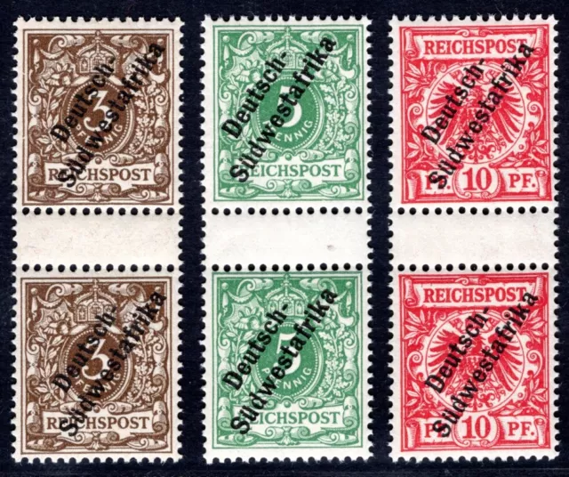 Deutsche Kolonien Dswa 1898 5-7 Zws ** Postfrisch Tadellos Zwischensteg (I3256