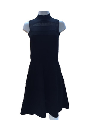 Kate Spade Mesh Panel Sweater Dress Black